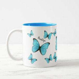 Tasse 2 Couleurs Illustration de papillons Morpho
