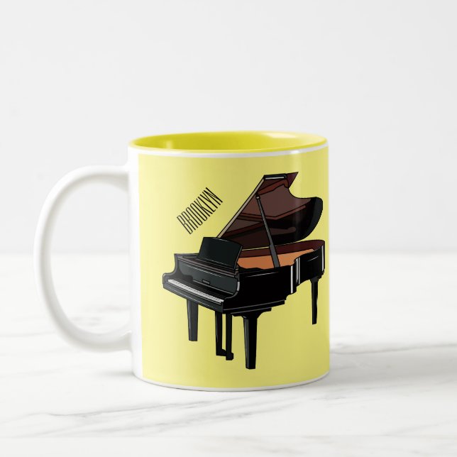 Tasse 2 Couleurs Illustration de piano (Gauche)