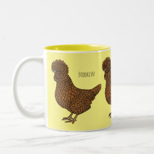 Tasse 2 Couleurs Illustration de poulet à la polis chamois
