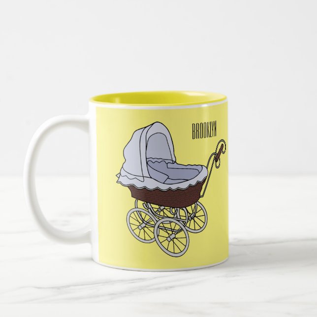 Tasse 2 Couleurs Illustration de poussette (Gauche)
