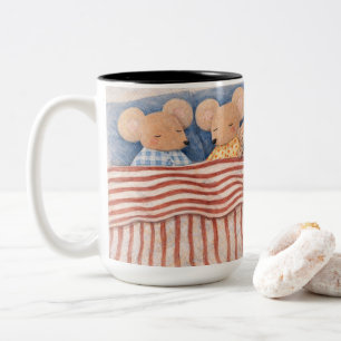 Tasse 2 Couleurs illustration de souris endormies art de souris m