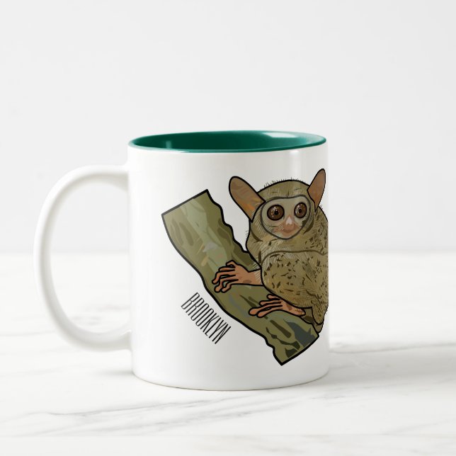 Tasse 2 Couleurs Illustration de Tarsier (Gauche)