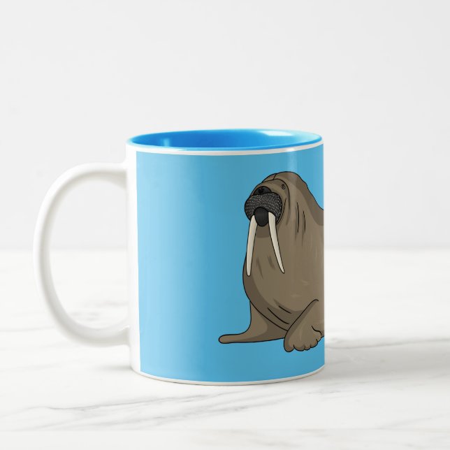 Tasse 2 Couleurs Illustration de Walrus (Gauche)