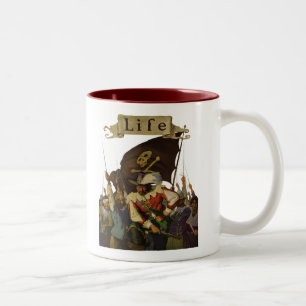 Tasse 2 Couleurs Illustration de Wyeth sur la vie de pirate vintage