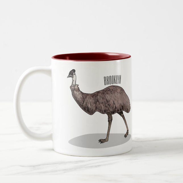 Tasse 2 Couleurs Illustration d'Emu bird (Gauche)