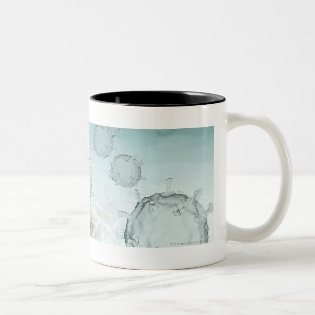 Tasse 2 Couleurs Illustration des cellules de grippe aviaire (Droit)