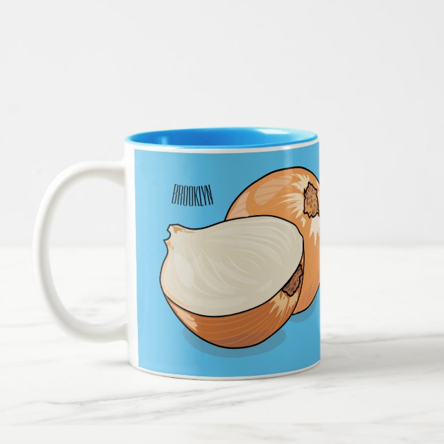 Tasse 2 Couleurs Illustration d'oignon (Gauche)