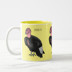 Tasse 2 Couleurs Illustration d'oiseau condor de Californie