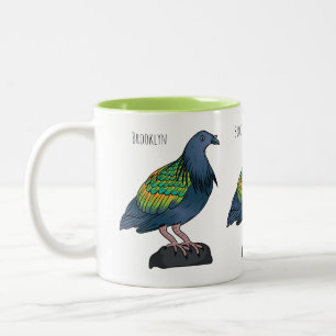 Tasse 2 Couleurs Illustration d'oiseau de pigeon de Nicobar