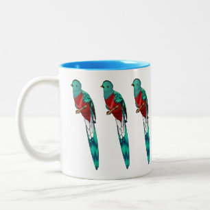 Tasse 2 Couleurs Illustration d'oiseau de quetzal resplendissant