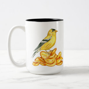 Tasse 2 Couleurs Illustration d'or américain d'ornithologie à chips
