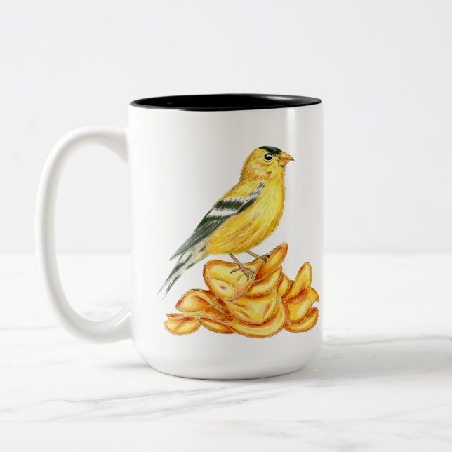 Tasse 2 Couleurs Illustration d'or américain d'ornithologie à chips (Gauche)