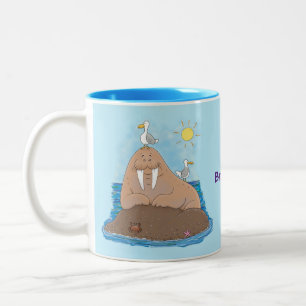 Tasse 2 Couleurs Illustration drôle de morse joyeux