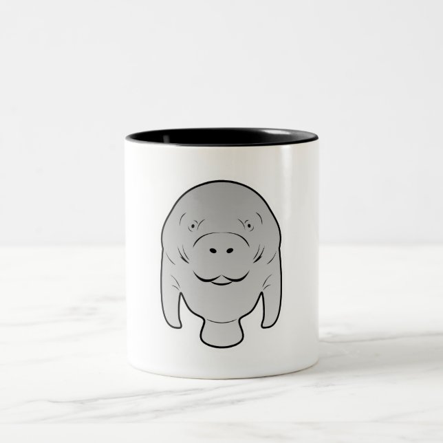 Tasse 2 Couleurs Illustration du caractère de l'icône Manatee (Centre)
