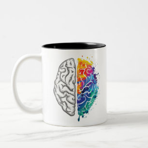 Tasse 2 Couleurs illustration du cerveau humain