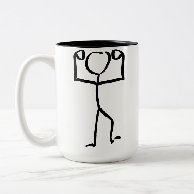 Tasse 2 Couleurs Illustration du gagnant de la figure Stickman, une (Gauche)