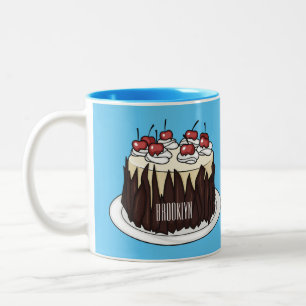 Tasse 2 Couleurs Illustration du gâteau de la Forêt-Noire