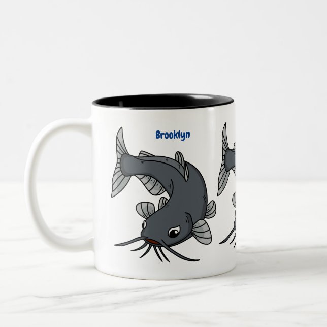 Tasse 2 Couleurs Illustration du poisson-chat mignon (Gauche)