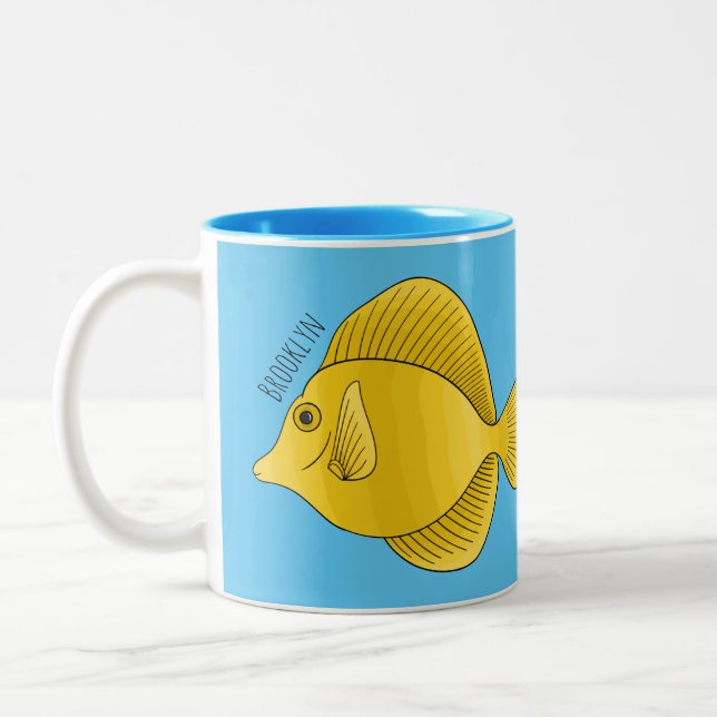 Tasse 2 Couleurs Illustration du poisson-tang jaune (Gauche)