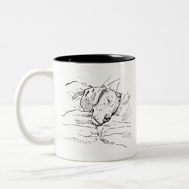 Tasse 2 Couleurs Illustration d'un Amoureux de Beagle  (Gauche)