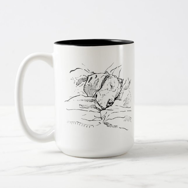 Tasse 2 Couleurs Illustration d'un Amoureux de Beagle  (Gauche)