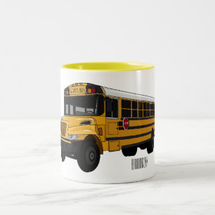 Tasse 2 Couleurs Illustration d'un autobus scolaire