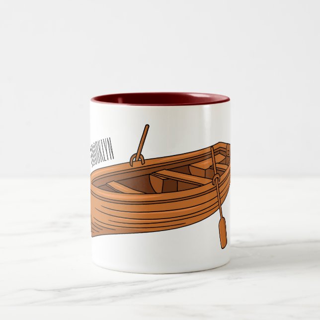 Tasse 2 Couleurs Illustration d'un bateau à roues (Centre)