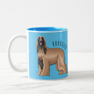 Tasse 2 Couleurs Illustration d'un chien hound afghan