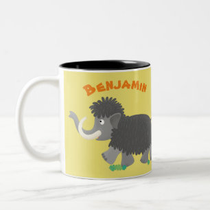 Tasse 2 Couleurs Illustration d'un mammouth laineux mou
