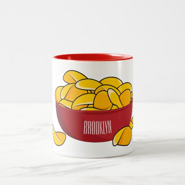 Tasse 2 Couleurs Illustration d'une puce de pomme de terre (Centre)