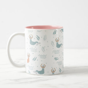 Tasse 2 Couleurs Illustration d'une sirène de danse mignonne