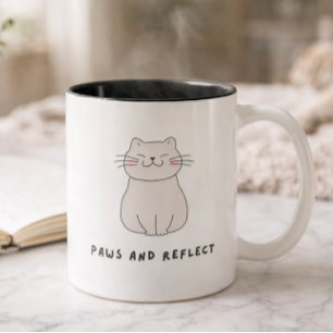 Tasse 2 Couleurs Illustration pour les amoureux des chats mignons P