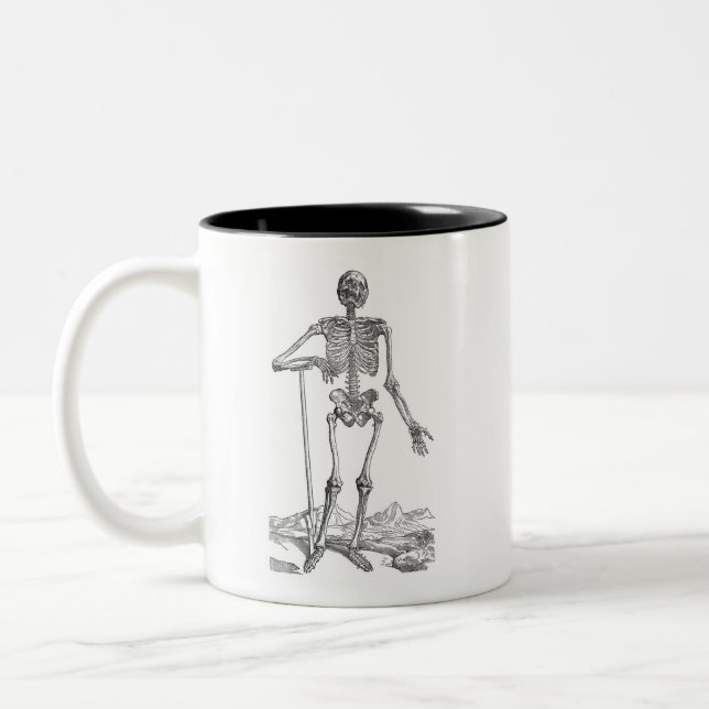 Tasse 2 Couleurs Illustration squelettique de creusement (Gauche)