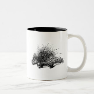 Tasse 2 Couleurs Illustration vintage Porcupine