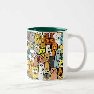 Tasse 2 Couleurs illustrations Animées de chats et de chiens