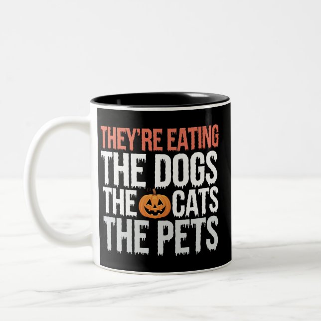 Tasse 2 Couleurs Ils Mangent Les Chiens Les Chats Les Animaux Hallo (Gauche)