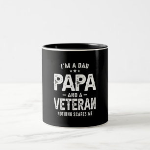 Tasse 2 Couleurs I'm a Dad Papa and Veteran - Funny Fathers Day