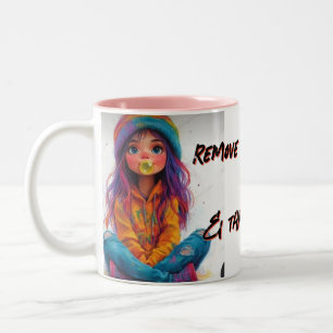 TASSE 2 COULEURS IMAGE DE FILLE BÉBÉ CUTE QUI, C'EST UN ✍️ LÀ-BAS