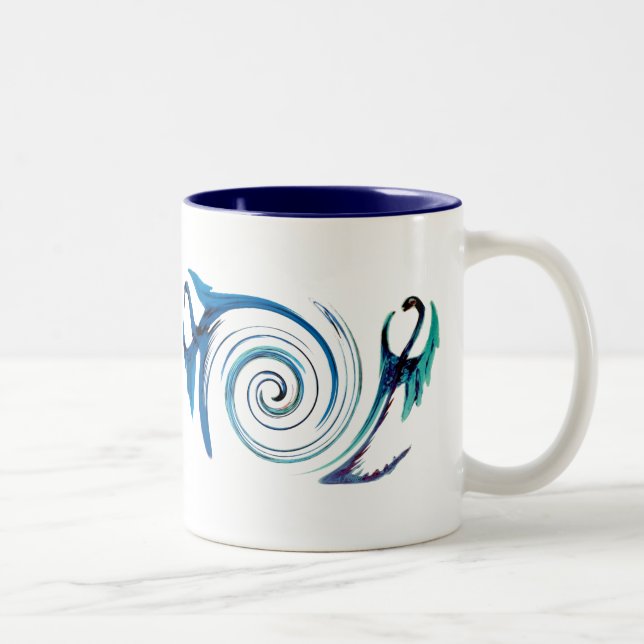 Tasse 2 Couleurs Imaginaire Animal Blue Dragon Wave (Droit)