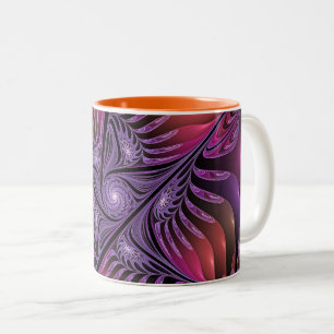 Tasse 2 Couleurs Imaginaire coloré Abstrait Trippy Violet Fractal