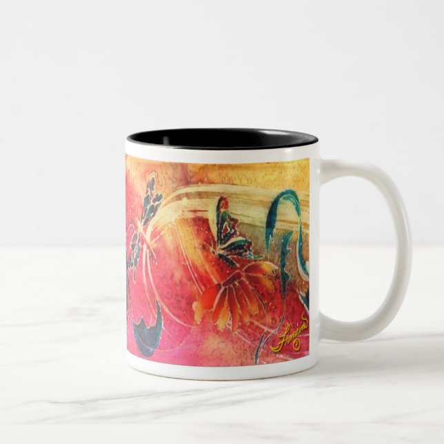 Tasse 2 Couleurs Imaginaire de libellule (Droit)
