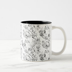 Tasse 2 Couleurs Imaginaire Floral vintage français Toile-Black