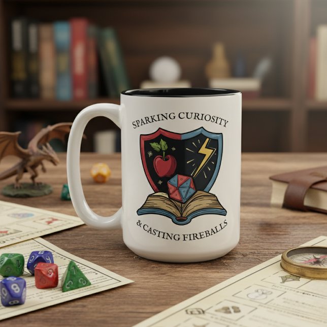Tasse 2 Couleurs Imaginaire RPG Merci enseignant (Créateur téléchargé)