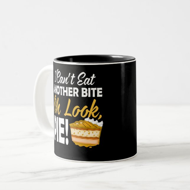 Tasse 2 Couleurs Impossible de manger une autre bouchée Oh regardez (Devant gauche)
