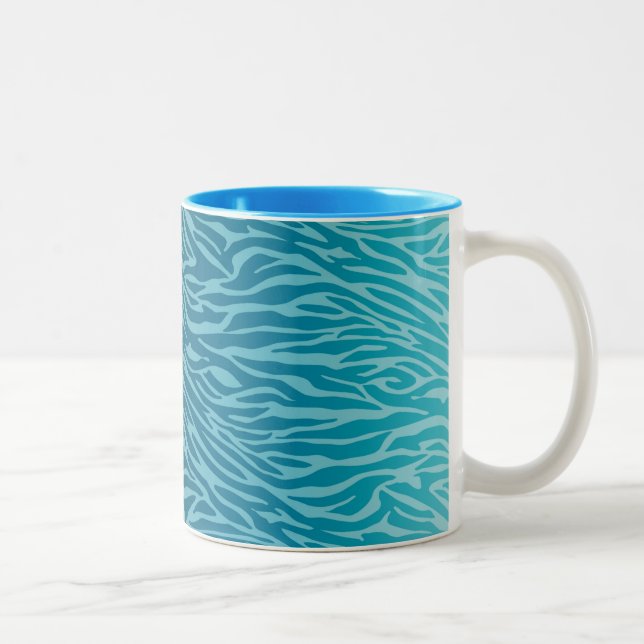 Tasse 2 Couleurs Impression Aqua Ombre Zebra (Droit)
