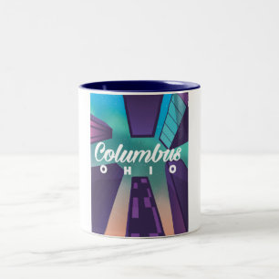 Tasse 2 Couleurs Impression d'affiche de voyage de gratte-ciel de C