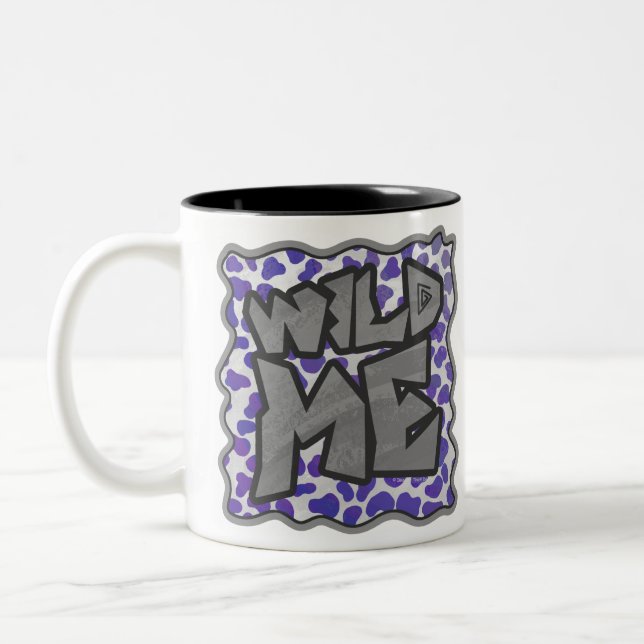 Tasse 2 Couleurs Impression dalmate violet et blanche (Gauche)