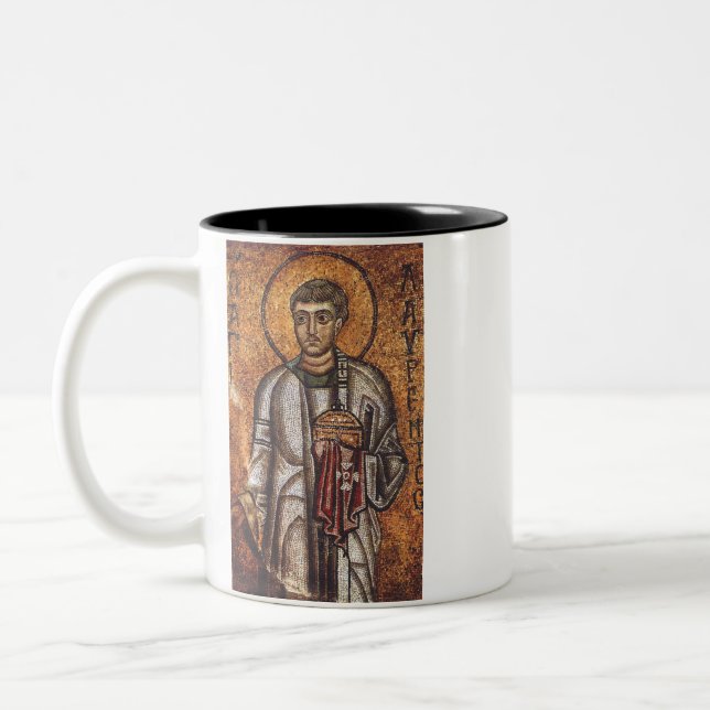 Tasse 2 Couleurs Impression d'art mosaïque orthodoxe Saint-Laurent (Gauche)