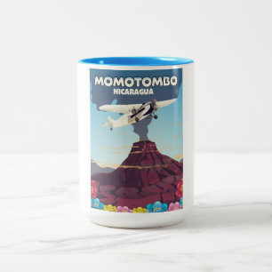 Tasse 2 Couleurs Impression de voyage du volcan Momotombo Nicaragua