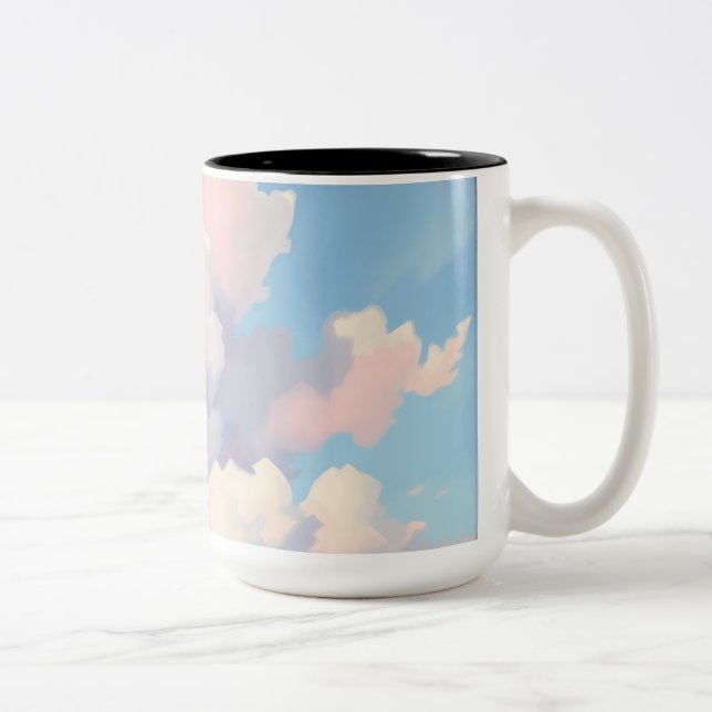 Tasse 2 Couleurs Impression des nuages Pastel (Droit)